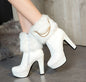Chunky Heel Ankle Boots - Short and High Heel Styles