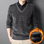Plush Thickened Long Sleeve Knitted Chenille Top for Men