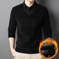 Plush Thickened Long Sleeve Knitted Chenille Top for Men